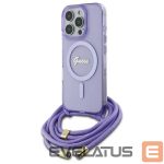 Kitas telefono priedas Guess  Guess Crossbody Cord Script MagSafe Case for iPhone 16 Pro - Purple 