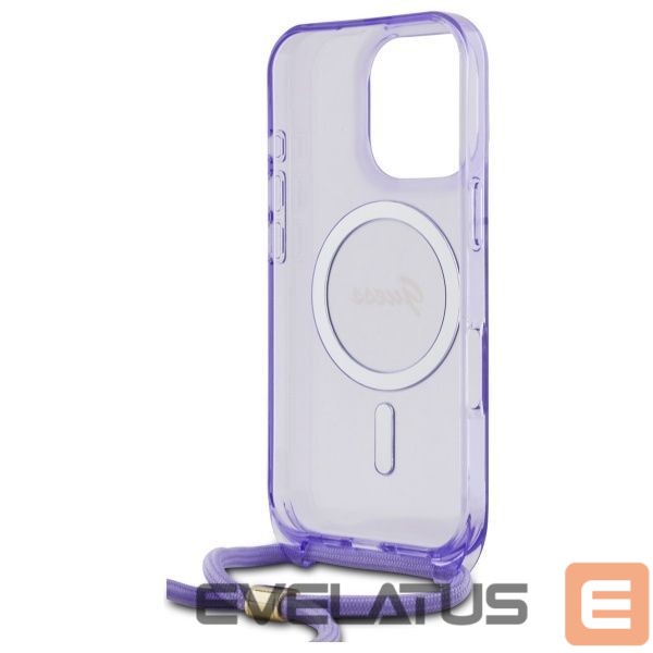 Kitas telefono priedas Guess Guess Crossbody Cord Script MagSafe Case for iPhone 16 Pro - Purple