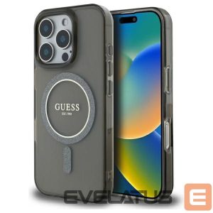 Kitas telefono priedas Guess  Guess IML Glitter Circle MagSafe case for iPhone 16 Pro - black 