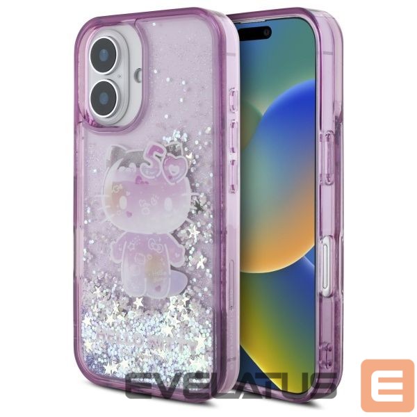 Kitas telefono priedas Hello Kitty Hello Kitty Liquid Glitter 50TH Anniversary Party iPhone 16 Case - Purple