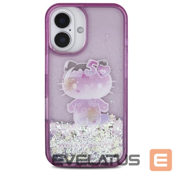 Kitas telefono priedas Hello Kitty Hello Kitty Liquid Glitter 50TH Anniversary Party iPhone 16 Case - Purple
