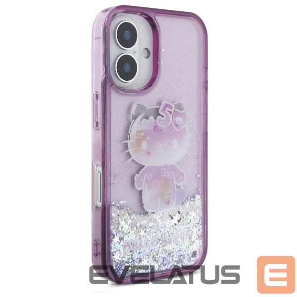 Kitas telefono priedas Hello Kitty Hello Kitty Liquid Glitter 50TH Anniversary Party iPhone 16 Case - Purple
