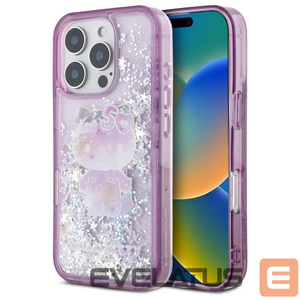Kitas telefono priedas Hello Kitty Hello Kitty Liquid Glitter 50TH Anniversary Party iPhone 16 Pro Max Case - Purple