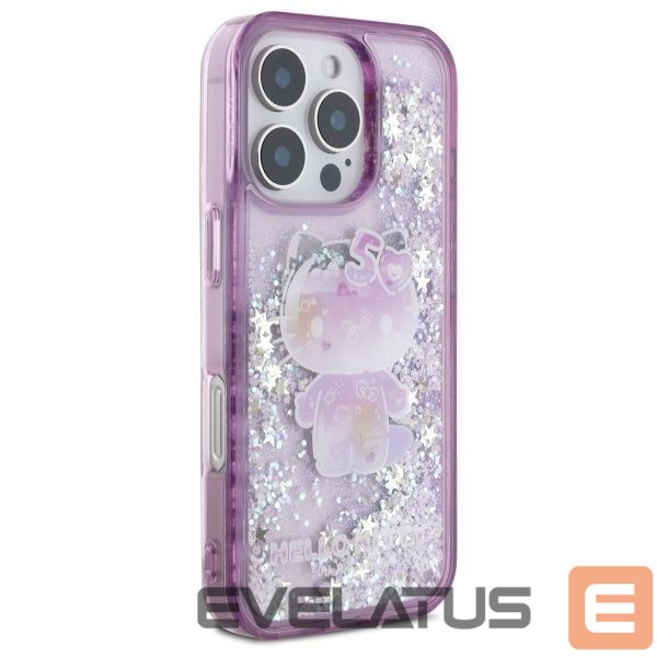 Kitas telefono priedas Hello Kitty Hello Kitty Liquid Glitter 50TH Anniversary Party iPhone 16 Pro Max Case - Purple