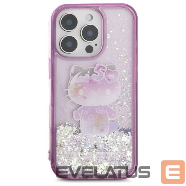 Kitas telefono priedas Hello Kitty Hello Kitty Liquid Glitter 50TH Anniversary Party iPhone 16 Pro Max Case - Purple