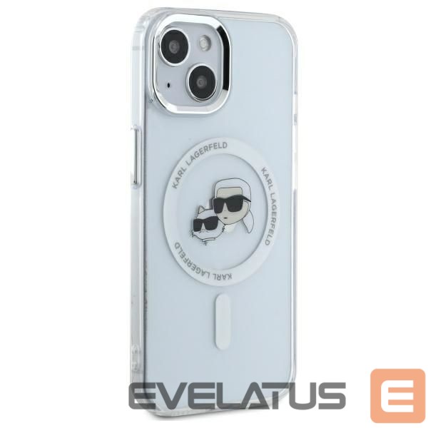 Kitas telefono priedas Karl Lagerfeld Karl Lagerfeld KLHMP14SHLSKCH iPhone 14 6.1" white/white hardcase IML Metal Karl&Choupette Head MagSafe