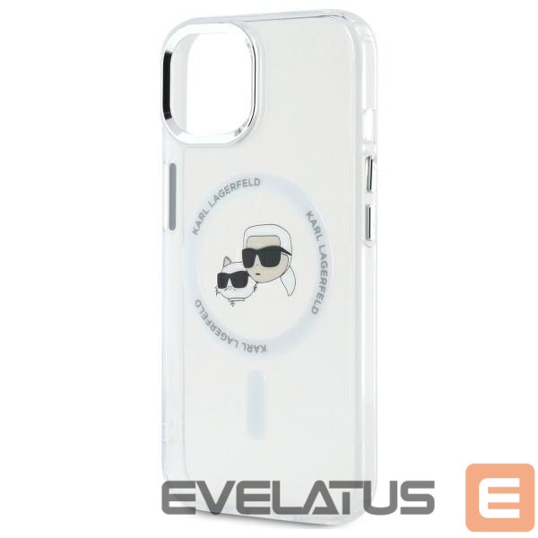 Kitas telefono priedas Karl Lagerfeld Karl Lagerfeld KLHMP14SHLSKCH iPhone 14 6.1" white/white hardcase IML Metal Karl&Choupette Head MagSafe