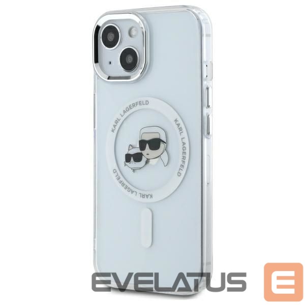 Kitas telefono priedas Karl Lagerfeld Karl Lagerfeld KLHMP14SHLSKCH iPhone 14 6.1" white/white hardcase IML Metal Karl&Choupette Head MagSafe