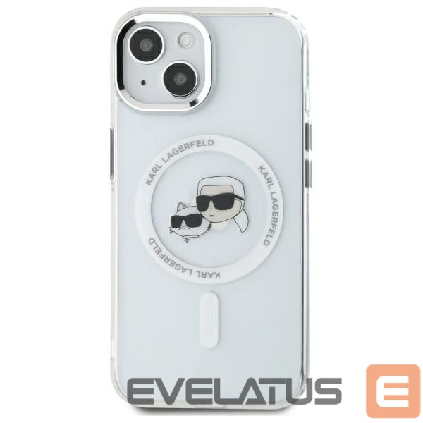 Kitas telefono priedas Karl Lagerfeld Karl Lagerfeld KLHMP14SHLSKCH iPhone 14 6.1" white/white hardcase IML Metal Karl&Choupette Head MagSafe