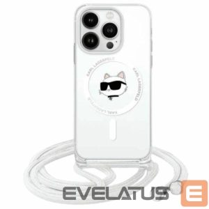 Kitas telefono priedas Karl Lagerfeld  Karl Lagerfeld IML Choupette Head & Cord Magsafe iPhone 16 Case - Clear 