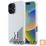 Kitas telefono priedas Karl Lagerfeld  Karl Lagerfeld Silicone Initial Metal Logo MagSafe iPhone 16 Case - White 