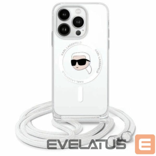 Kitas telefono priedas Karl Lagerfeld Karl Lagerfeld Crossbody IML Karl Head Magsafe Case for iPhone 16 Pro Max - Clear