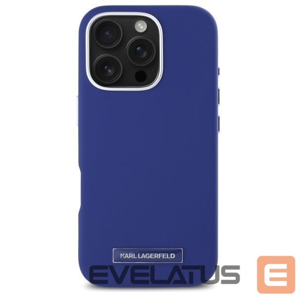 Kitas telefono priedas Karl Lagerfeld Karl Lagerfeld FW Metal Plate MagSafe iPhone 16 Pro Max Case - Blue