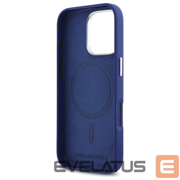 Kitas telefono priedas Karl Lagerfeld Karl Lagerfeld FW Metal Plate MagSafe iPhone 16 Pro Max Case - Blue