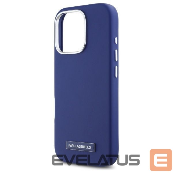 Kitas telefono priedas Karl Lagerfeld Karl Lagerfeld FW Metal Plate MagSafe iPhone 16 Pro Max Case - Blue
