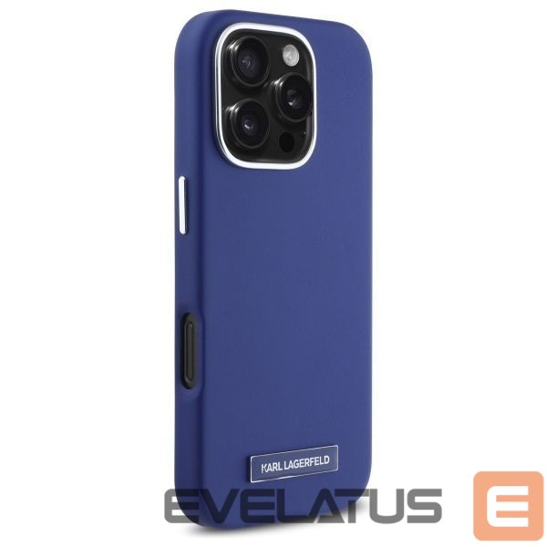 Kitas telefono priedas Karl Lagerfeld Karl Lagerfeld FW Metal Plate MagSafe iPhone 16 Pro Max Case - Blue