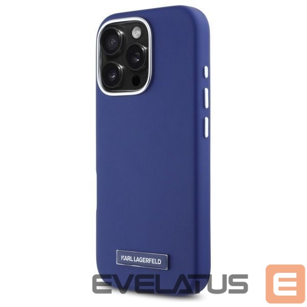 Kitas telefono priedas Karl Lagerfeld Karl Lagerfeld FW Metal Plate MagSafe iPhone 16 Pro Max Case - Blue