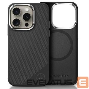 Kitas telefono priedas Mercedes-Benz  Mercedes Silicone Tonal Logo Wood Pattern MagSafe iPhone 16 Pro Max Case - Black 