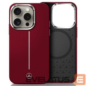Kitas telefono priedas Mercedes-Benz  Mercedes Silicone White Stripe MagSafe Case for iPhone 16 Pro Max - Red 