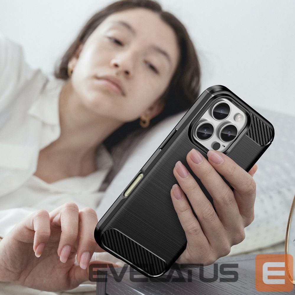 Nugarėlės dėklai Hurtel Carbon Case for iPhone 16 Pro - Black