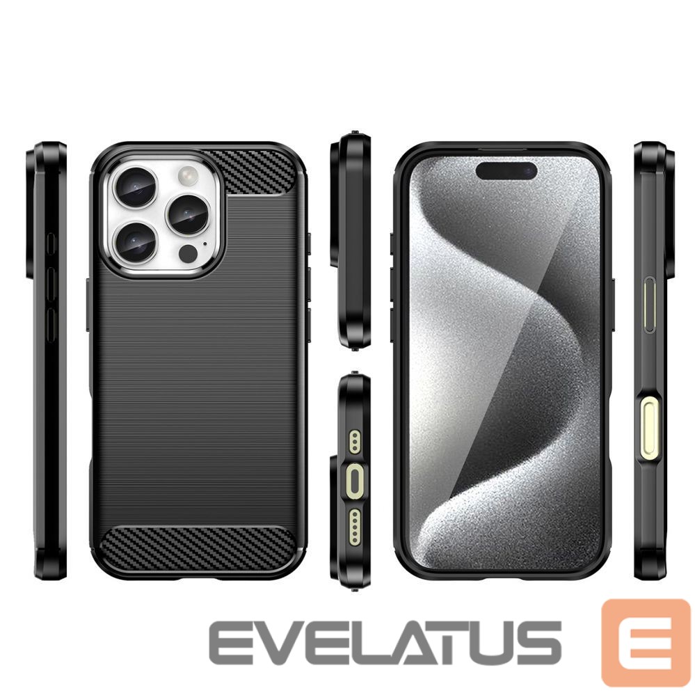 Nugarėlės dėklai Hurtel Carbon Case for iPhone 16 Pro - Black