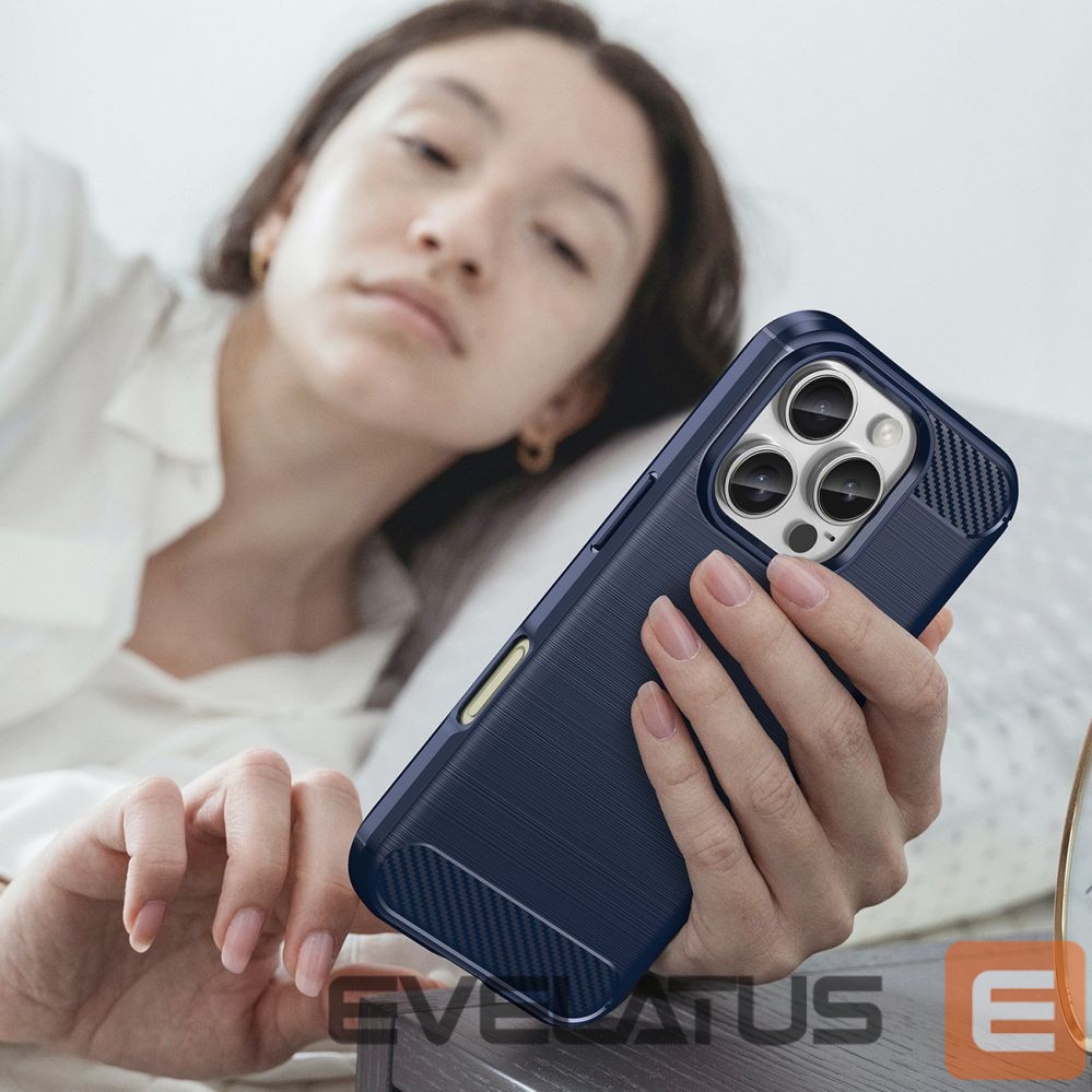 Nugarėlės dėklai Hurtel Carbon Case for iPhone 16 Pro Max Silicone Case - Blue