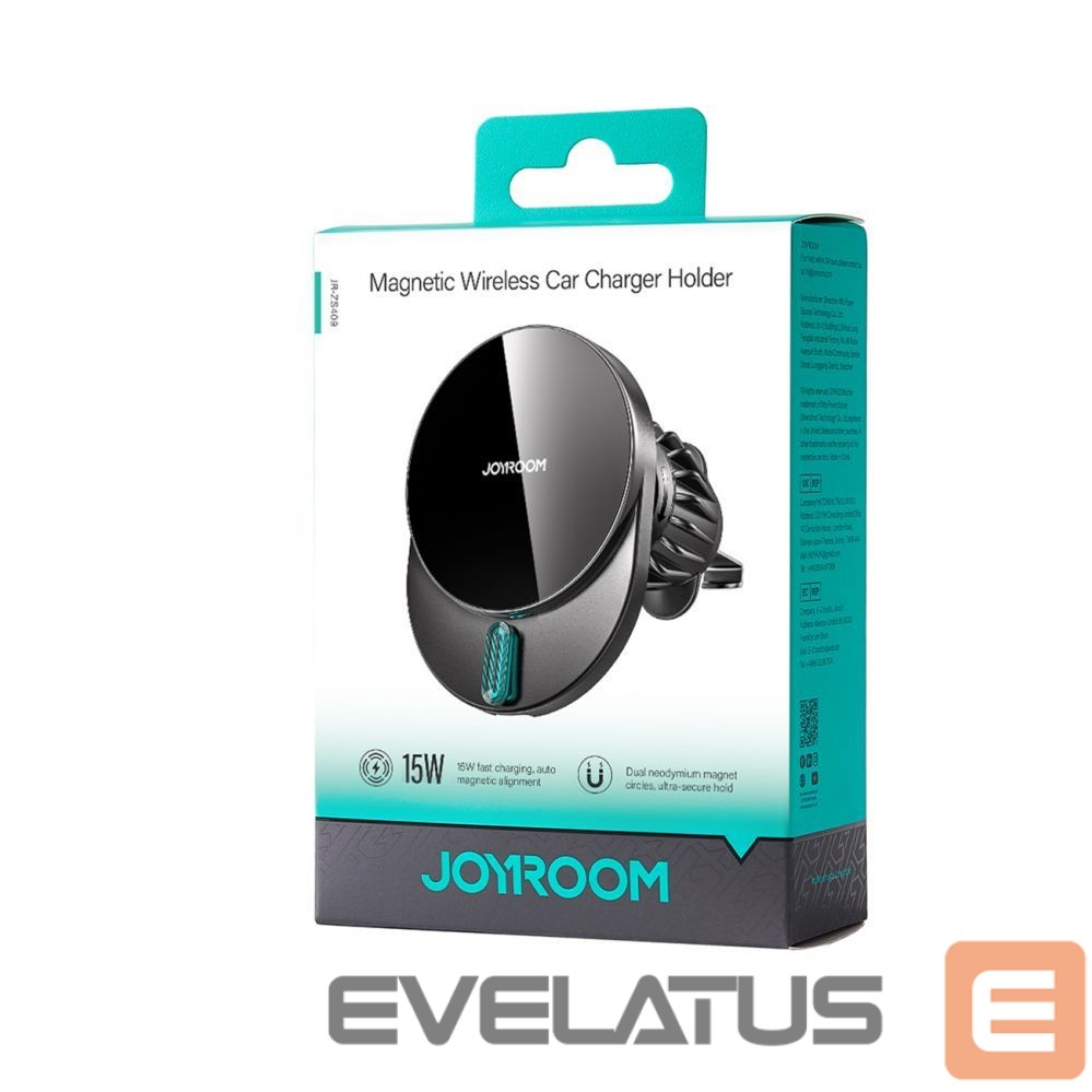 Adapteriai Joyroom Joyroom JR-ZS409 magnetic holder with 15W inductive charger for car air vent - black
