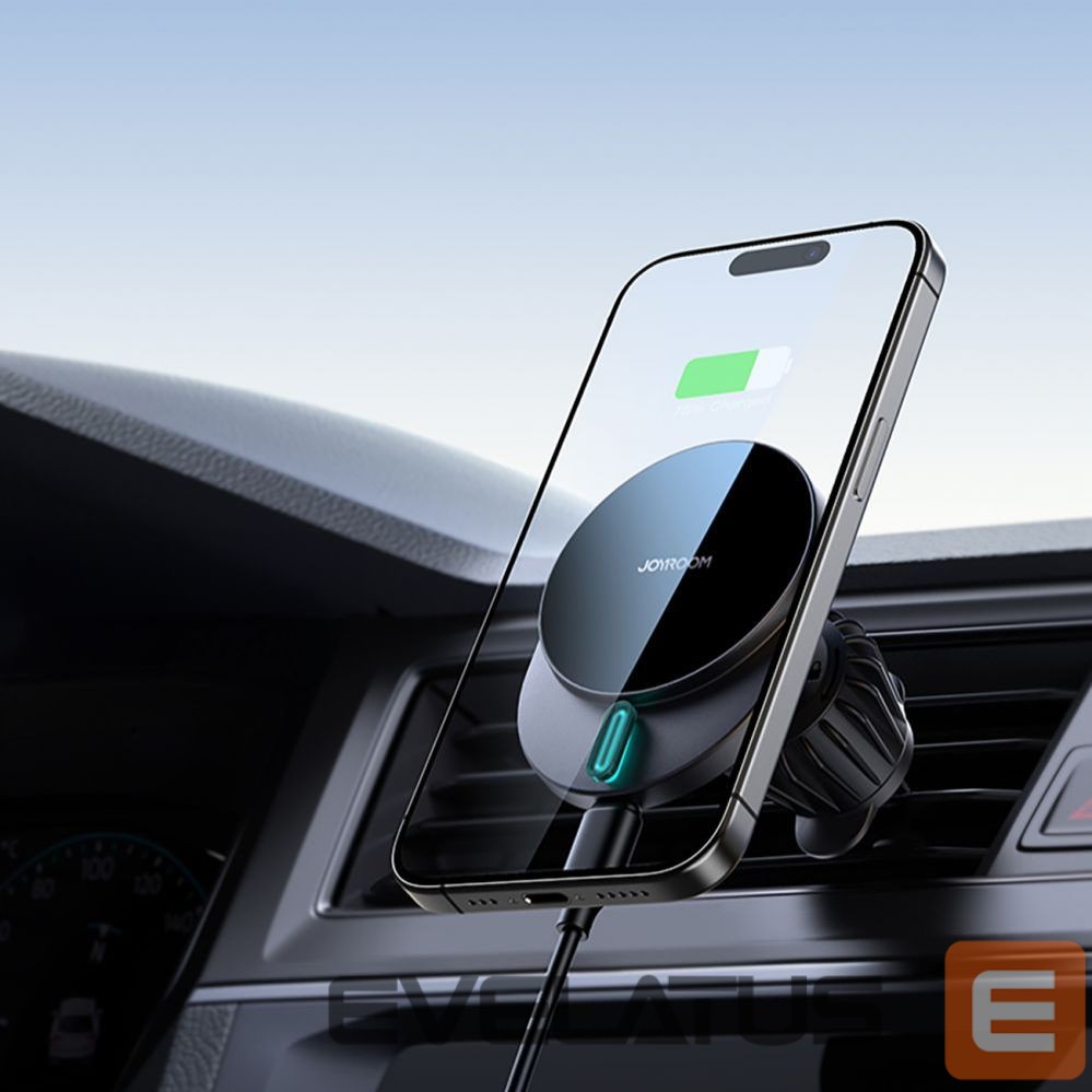 Adapteriai Joyroom Joyroom JR-ZS409 magnetic holder with 15W inductive charger for car air vent - black