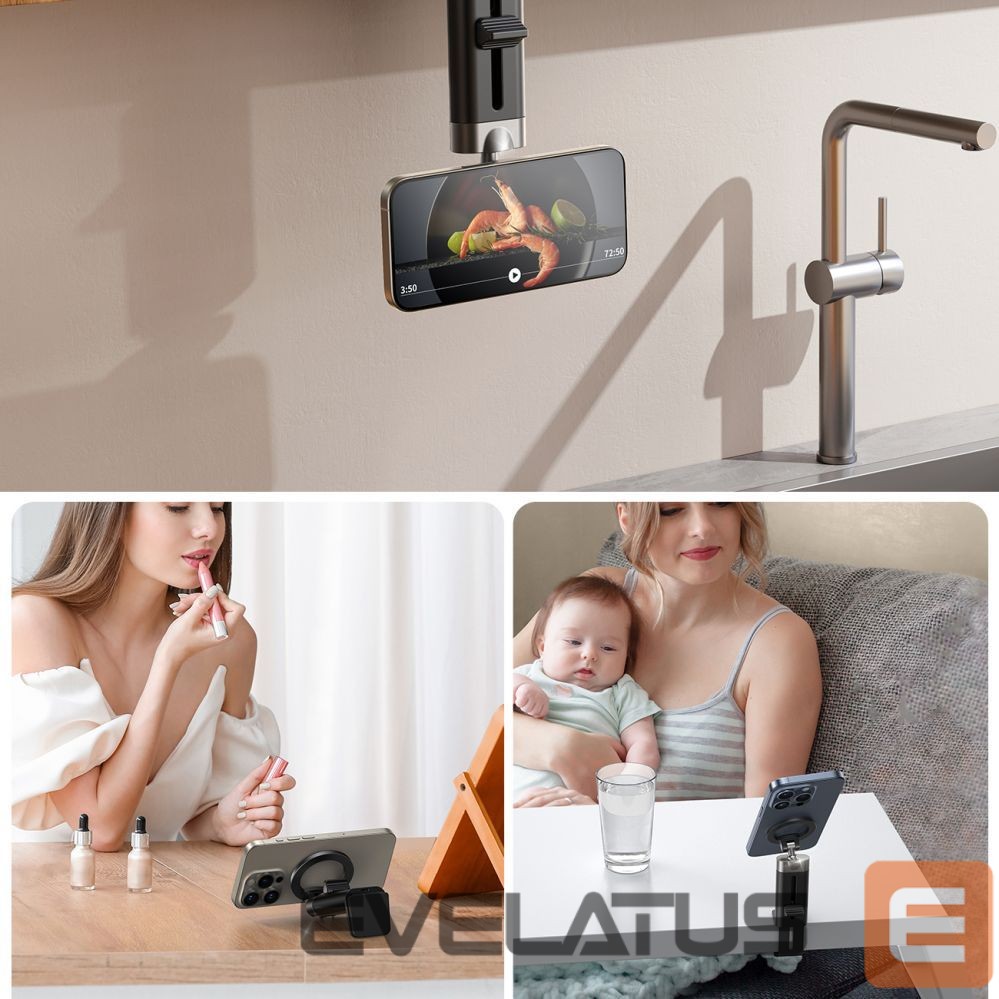 Automatinis laikiklis Joyroom Joyroom JR-ZS413 magnetic travel stand for 4.7-7.0" phone - black