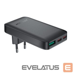 Adapteriai Acefast  Acefast A100 65W GaN 2 USB-C+ USB-A Charger Ultra Slim - Black 