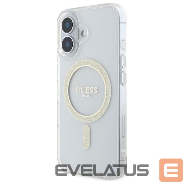 Kitas telefono priedas Guess Guess GUHMP16MHFGERET iPhone 16 Plus 6.7" transparent hardcase IML Glitter Circle MagSafe