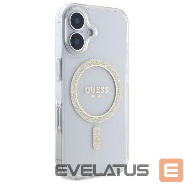 Kitas telefono priedas Guess Guess GUHMP16MHFGERET iPhone 16 Plus 6.7" transparent hardcase IML Glitter Circle MagSafe