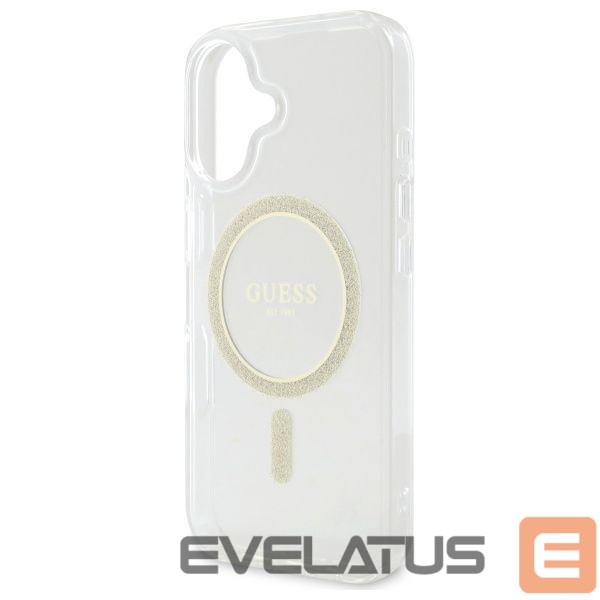 Kitas telefono priedas Guess Guess GUHMP16MHFGERET iPhone 16 Plus 6.7" transparent hardcase IML Glitter Circle MagSafe