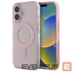 Kitas telefono priedas Guess  Guess GUHMP16SHFGEREP iPhone 16 6.1" pink/pink hardcase IML Glitter Circle MagSafe