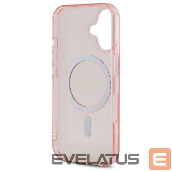 Kitas telefono priedas Guess Guess GUHMP16SHFGEREP iPhone 16 6.1" pink/pink hardcase IML Glitter Circle MagSafe
