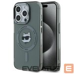 Kitas telefono priedas Karl Lagerfeld  Karl Lagerfeld KLHMP15LHLSCHK iPhone 15 Pro 6.1" black/black hardcase IML Metal Choupette Head MagSafe 