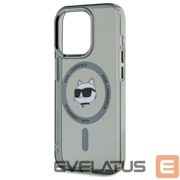 Kitas telefono priedas Karl Lagerfeld Karl Lagerfeld KLHMP15LHLSCHK iPhone 15 Pro 6.1" black/black hardcase IML Metal Choupette Head MagSafe