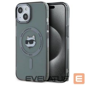 Kitas telefono priedas Karl Lagerfeld  Karl Lagerfeld KLHMP15SHLSCHK iPhone 15 6.1" black/black hardcase IML Metal Choupette Head MagSafe 