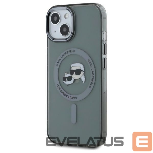 Kitas telefono priedas Karl Lagerfeld Karl Lagerfeld KLHMP15SHLSKCK iPhone 15 6.1" black/black hardcase IML Metal Karl&Choupette Head MagSafe