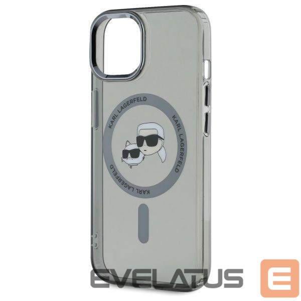 Kitas telefono priedas Karl Lagerfeld Karl Lagerfeld KLHMP15SHLSKCK iPhone 15 6.1" black/black hardcase IML Metal Karl&Choupette Head MagSafe