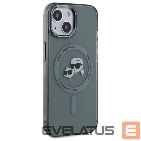 Kitas telefono priedas Karl Lagerfeld Karl Lagerfeld KLHMP15SHLSKCK iPhone 15 6.1" black/black hardcase IML Metal Karl&Choupette Head MagSafe