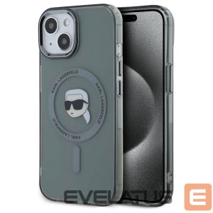 Kitas telefono priedas Karl Lagerfeld  Karl Lagerfeld KLHMP15SHLSKIK iPhone 15 6.1" black/black hardcase IML Metal Karl Head MagSafe 
