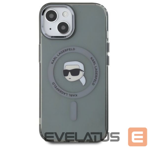 Kitas telefono priedas Karl Lagerfeld Karl Lagerfeld KLHMP15SHLSKIK iPhone 15 6.1" black/black hardcase IML Metal Karl Head MagSafe