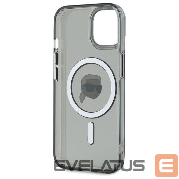 Kitas telefono priedas Karl Lagerfeld Karl Lagerfeld KLHMP15SHLSKIK iPhone 15 6.1" black/black hardcase IML Metal Karl Head MagSafe