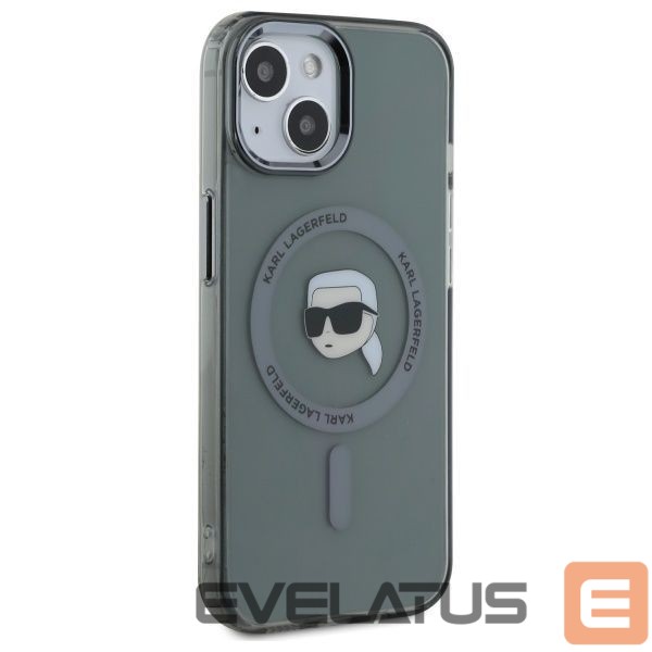 Kitas telefono priedas Karl Lagerfeld Karl Lagerfeld KLHMP15SHLSKIK iPhone 15 6.1" black/black hardcase IML Metal Karl Head MagSafe