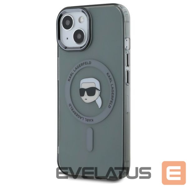 Kitas telefono priedas Karl Lagerfeld Karl Lagerfeld KLHMP15SHLSKIK iPhone 15 6.1" black/black hardcase IML Metal Karl Head MagSafe
