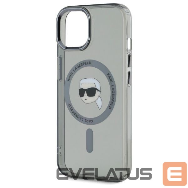 Kitas telefono priedas Karl Lagerfeld Karl Lagerfeld KLHMP15SHLSKIK iPhone 15 6.1" black/black hardcase IML Metal Karl Head MagSafe