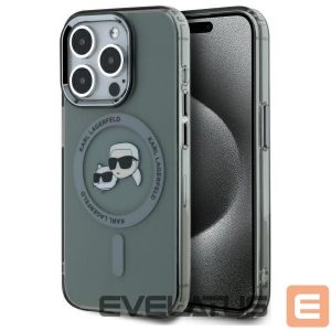 Kitas telefono priedas Karl Lagerfeld  Karl Lagerfeld KLHMP15XHLSKCK iPhone 15 Pro Max 6.7" black/black hardcase IML Metal Karl&Choupette Head MagSafe 