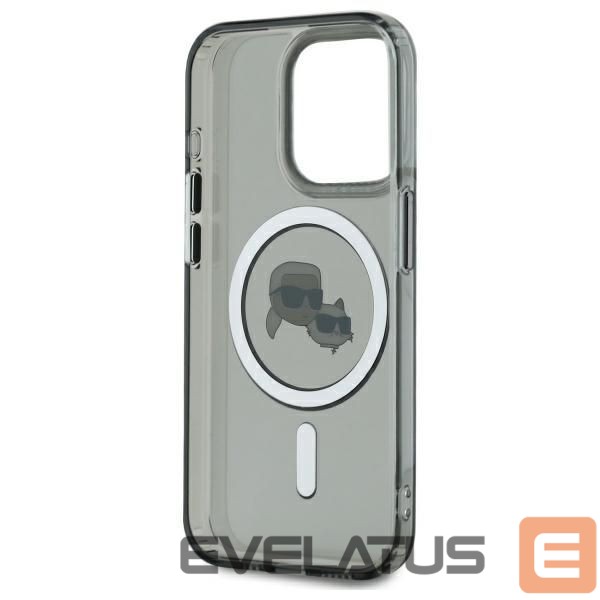 Kitas telefono priedas Karl Lagerfeld Karl Lagerfeld KLHMP15XHLSKCK iPhone 15 Pro Max 6.7" black/black hardcase IML Metal Karl&Choupette Head MagSafe
