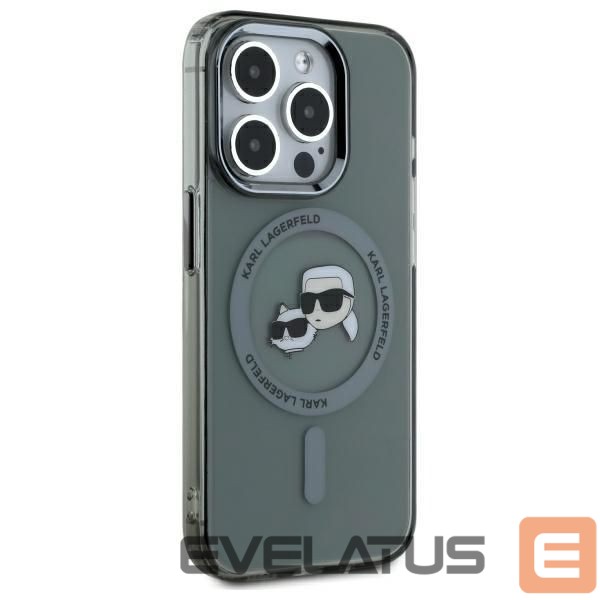 Kitas telefono priedas Karl Lagerfeld Karl Lagerfeld KLHMP15XHLSKCK iPhone 15 Pro Max 6.7" black/black hardcase IML Metal Karl&Choupette Head MagSafe